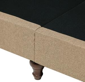 Sofa trzyosobowa z tkaniny piaskowa lite drewno z poduszkami do salonu Otra Beliani