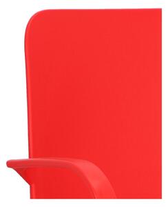 Krzesło Ginevra z podłokietnikami czerwo z tworzywa