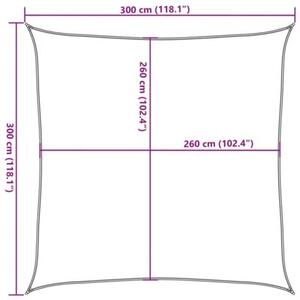 Żagiel przeciwsłoneczny, piaskowy, 3x3 m, 100% poliester