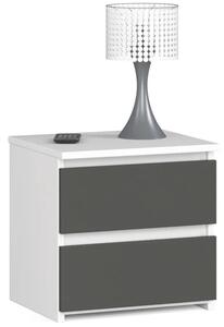 Minimalistyczna szafka nocna biały + grafit R4-M22