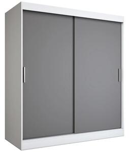 Szafa przesuwna 180 cm biel + antracyt E1-L44