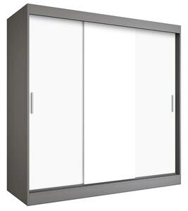 Szafa przesuwna 200 cm antracyt + biały P4-L32
