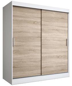 Szafa przesuwna 180 cm biel + dąb sonoma E7-P43