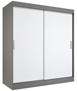 Szafa przesuwna 180 cm antracyt + biały F9-B96