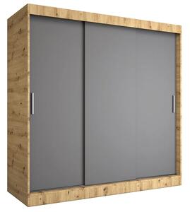 Szafa przesuwna 200 cm dąb artisan + antracyt A3-G48