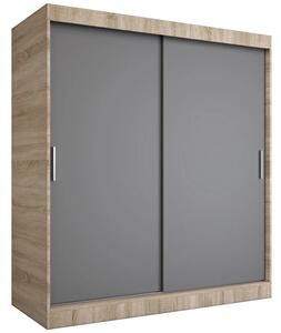 Szafa przesuwna 180 cm dąb sonoma + antracyt M3-K35
