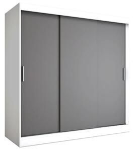 Szafa przesuwna 200 cm biały+ antracyt K3-S05