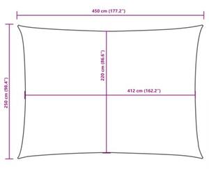 Prostokątny żagiel ogrodowy, tkanina oxford 2,5x4,5 m, czerwony