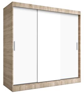 Szafa przesuwna 200 cm dąb sonoma + biały H5-W05