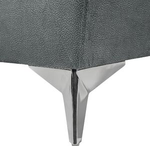 Sofa welurowa szara 3-osobowa srebrne metalowe nóżki z poduszkami Gaula Beliani
