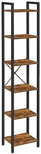 Wąski Regał Z 6 Półkami W Stylu Loft Rustykalny Brąz K2-H05