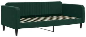 Sofa rozsuwana z szufladami, ciemnozielona, 90x200 cm, aksamit