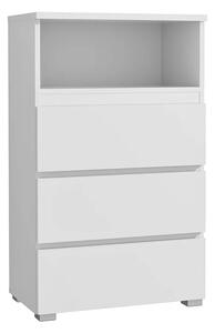 Biały minimalistyczny regał na nóżkach W7-N36