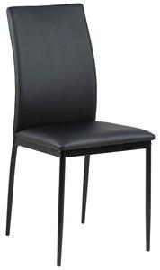 Tapicerowane krzesło do jadalni Ekoskóra Czarne EVELL