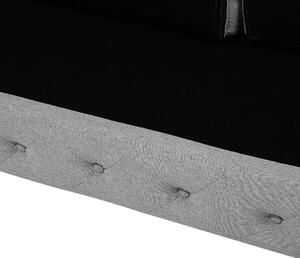 Pikowana sofa 3-osobowa nogi ze stali nierdzewnej jasnoszara Vissland Beliani