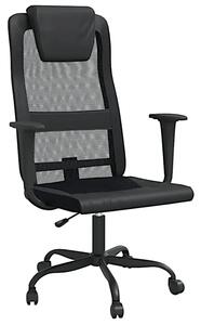 Czarne krzesło biurowe ergonomiczne z ekoskóry M8-L75