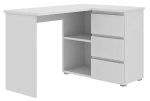 Białe narożne biurko z szufladami i półkami 40x12x4 E8-P31