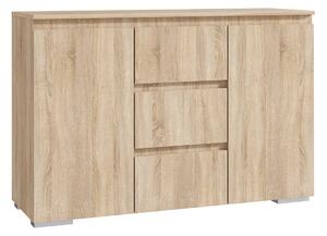 Komoda z szufladami i półkami dąb sonoma 120 cm Z2-W99