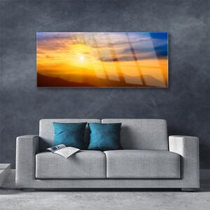 Obraz Szklany Góra Słońce Chmury Krajobraz