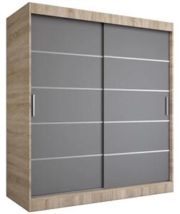 Szafa przesuwna dąb sonoma + antracyt 180 cm N0-N21