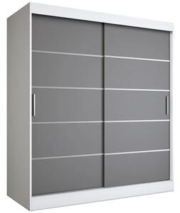 Szafa przesuwna biały + antracyt 180 cm M4-A32