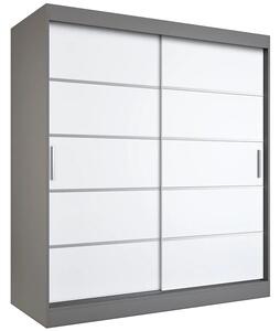 Szafa przesuwna antracyt + biały 180 cm K1-F53