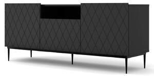 Szafka rtv czarny mat + czarna rama E5-K10