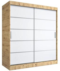 Szafa przesuwna dąb artisan + biały 180 cm E9-G29
