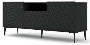 Szafka rtv czarny mat + czarne nogi K5-T34