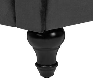 Nowoczesny fotel tapicerowany welurowy pikowany czarny Chesterfield Beliani