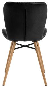 Tapicerowane krzesło do jadalni Eco skóra Czarne DARVES