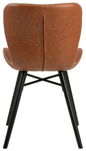 Tapicerowane krzesło do jadalni Eco skóra Brąz DARVES