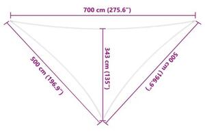 Żagiel przeciwsłoneczny niebieski i biały 7 x 5 x 5 m