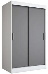 Szafa przesuwna biały + antracyt 120 cm H7-K34