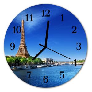 Zegar szklany okrągły Niebo nad Paryżem