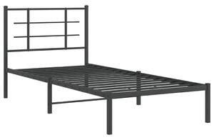 Czarne metalowe łóżko małżeńskie 100x200 cm - Laxo