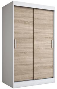 Szafa przesuwna biel + dąb sonoma 120 cm E0-N40
