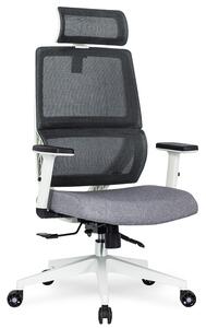 Szary ergonomiczny fotel biurowy z regulacją - Kevo