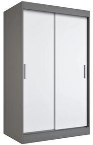 Szafa przesuwna antracyt + biały 120 cm C3-N70