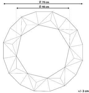 Lustro wiszące ścienne srebrne okrągłe 70 cm geometryczna rama Habay Beliani