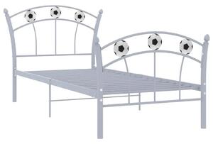 Szare metalowe łózko dziecięce z piłką 90x200 cm N4-Z06
