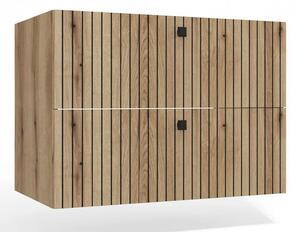 Wisząca szafka 80 cm ryflowana dąb evoke M6-R13