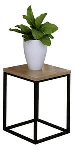 Stojak na kwoaty w stylu loft czarny + dąb lancelot F7-G24