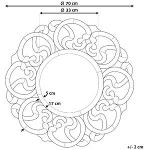 Dekoracyjne lustro ścienne wiszące okrągłe 70 cm Mornaix Beliani