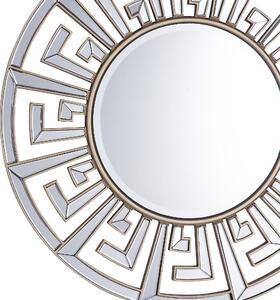 Nowoczesne lustro ścienne wiszące złote okrągłe 70 cm Flers Beliani