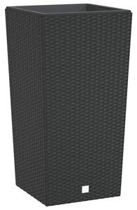 Wysoka antracytowa donica ogrodowa z technorattanu K2-K26