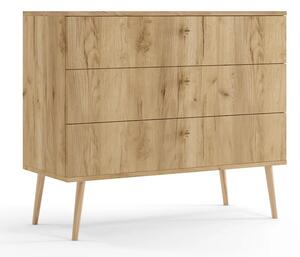 Minimalistyczna komoda boho dąb craft złoty W3-H38