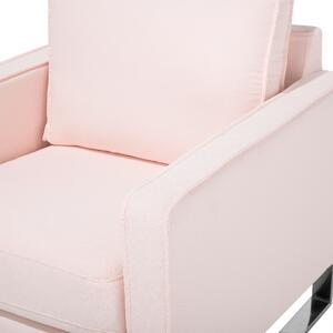 Fotel tapicerowany różowy metalowe nogi ze stali nierdzewnej do salonu Vind Beliani