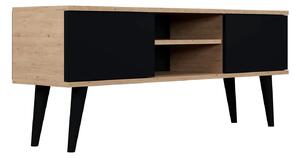 Nowoczesna szafka RTV dąb artisan + czarny D5-L61