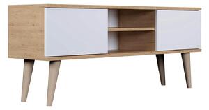 Skandynawska szafka pod telewizor dąb artisan + biały T5-E64